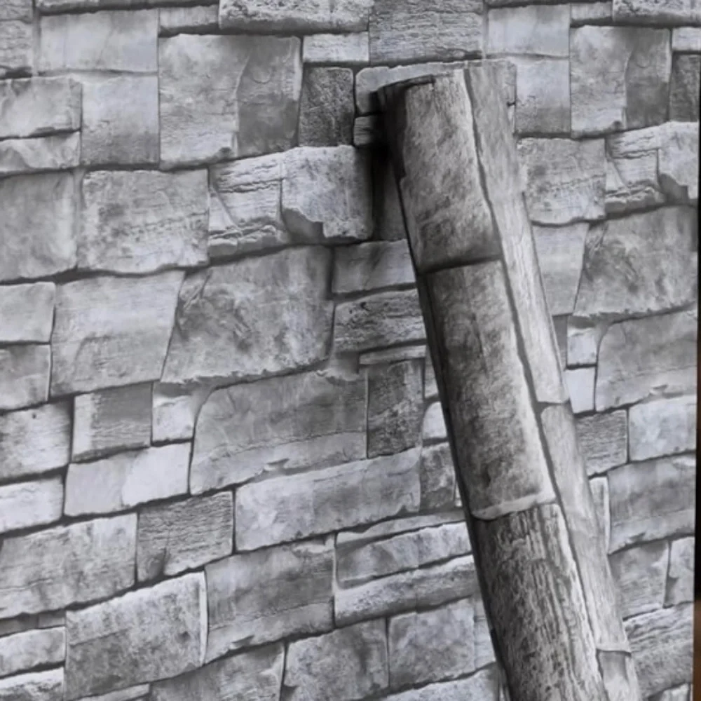 Gray brick wallpaper peel and stick